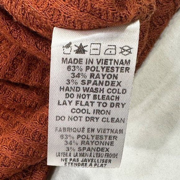 Paper Crane Womens Sz Medium Sweater Shirt Cropped Button Front Tie Waist Brown - Picture 4 of 13